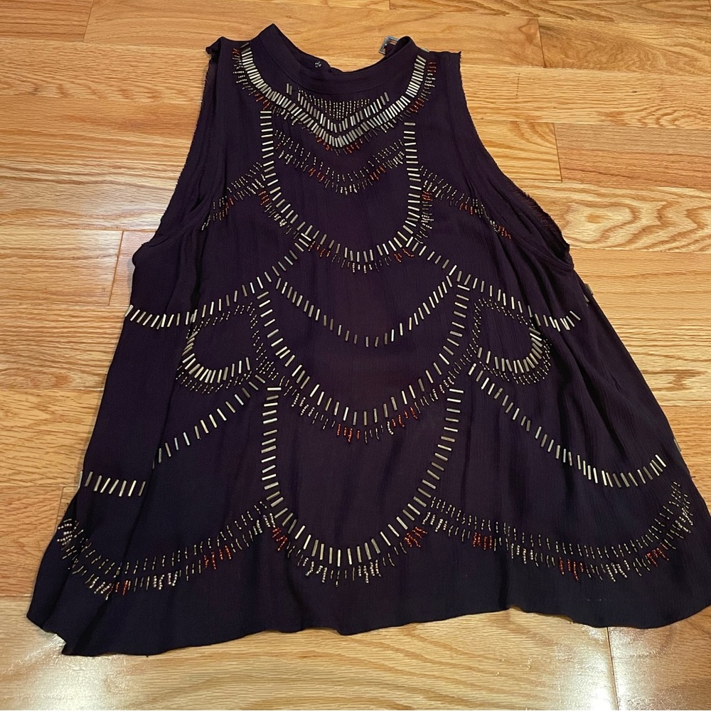 Free People Embellished Open Back Top